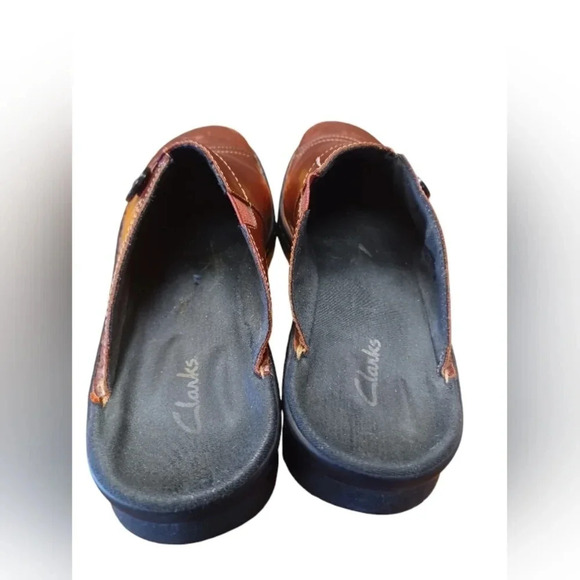 Clarks Shoes Mules Slides Artisan Red Leather  Size 8M - Picture 7 of 9